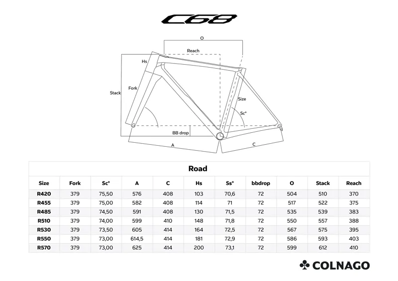 Colnago C68 HRWP Road Bike Disc Brake Frameset Ex-demo Size 455-9